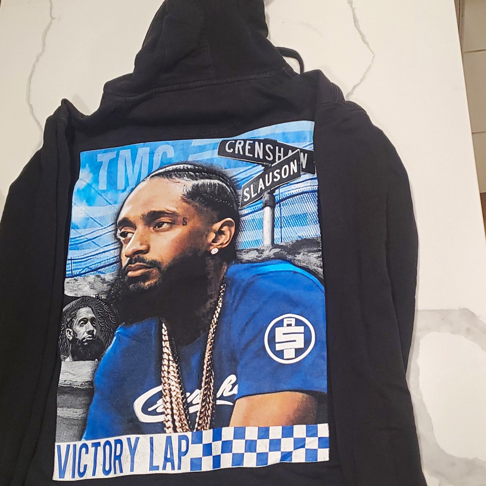 Nipsey Hussle Victory Lap All Money In Black Pullover Hoodie Graphic Mens S